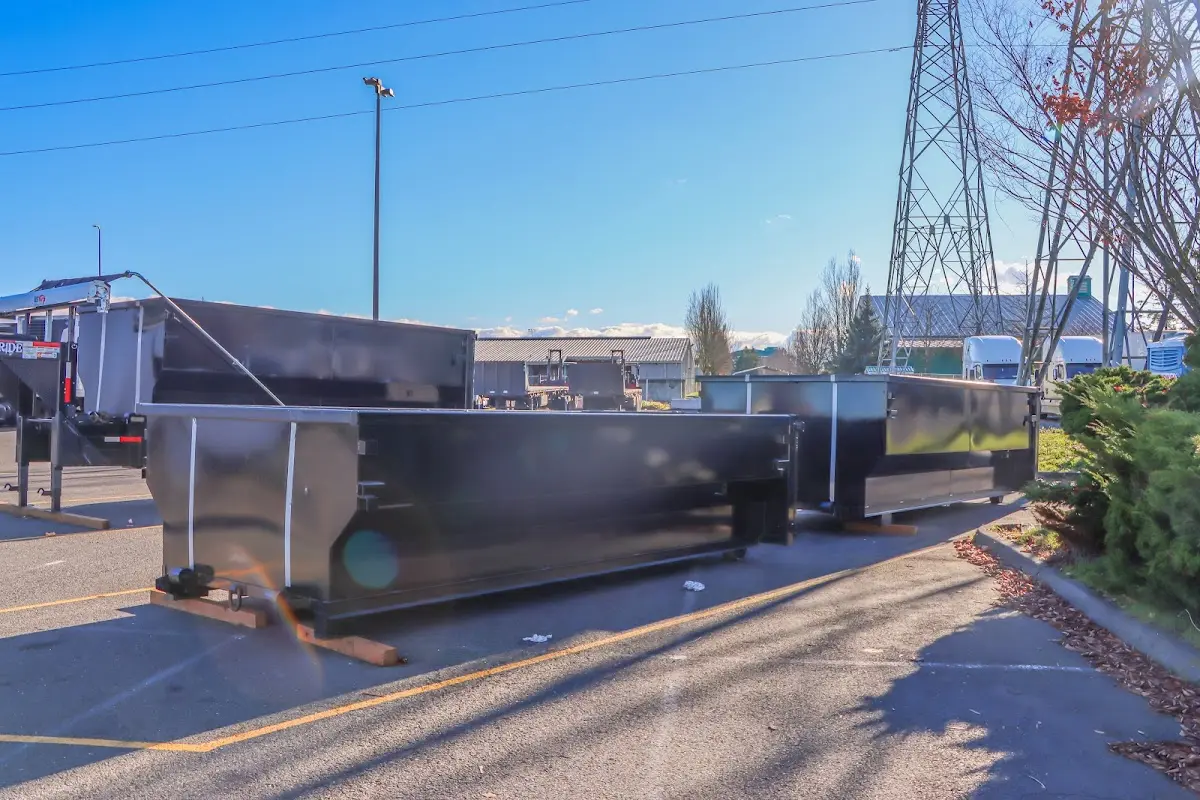 Roll-off dumpster ready for waste disposal at job site for Estate Cleanout Dumpster Rental in Muscoy